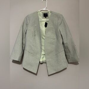 The Limited  brand women blazer size S open style green & cream color
